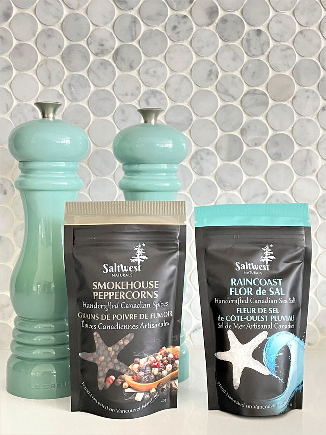 Saltwest Smokehouse Peppercorns and Raincoast Flor de Sal